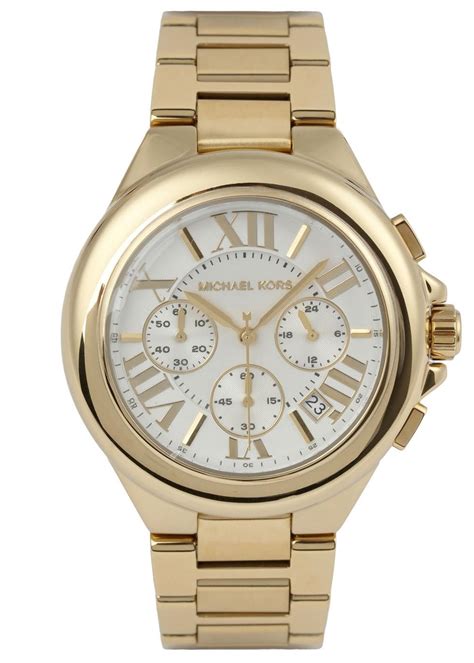 michael kors watch pointer hand|Michael Kors gold tone watch.